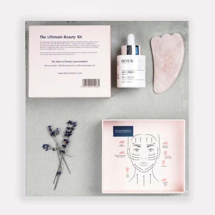 ULTIMATE GLOW BEAUTY KIT | Gua Sha Tool with Ascorbin Night Serum for Glowing skin - DOS Cosmetics