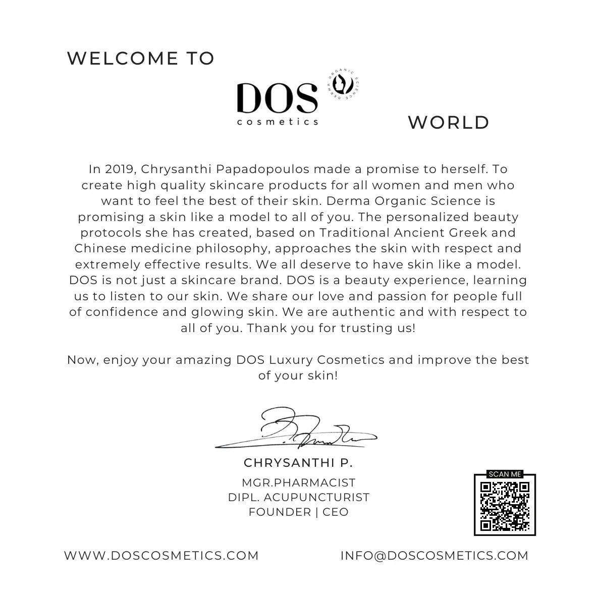 DOS Thank you card - DOS Cosmetics