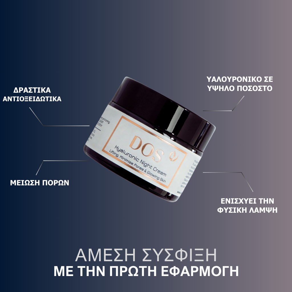 Deep hydration hyaluronic night cream in 10 days - DOS pharmaceutical-grade Greek formula