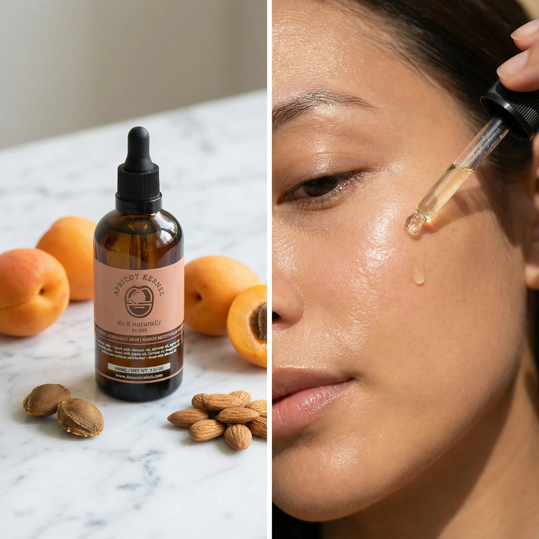 Cold-pressed apricot kernel oil - gentle nourishing treatment for all skin types - DOS Cosmetics