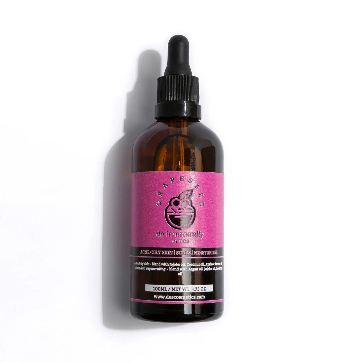 Cold-pressed grapeseed oil - non-comedogenic antioxidant treatment - DOS Cosmetics